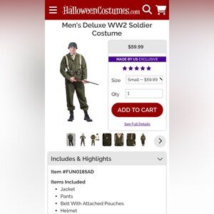 Men’s Deluxe WW2 Soldier Costume